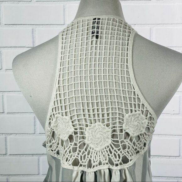 10/$25🦋 Aviva Gray & White Striped Open-Front Cardigan - Size Medium - Picture 4 of 11